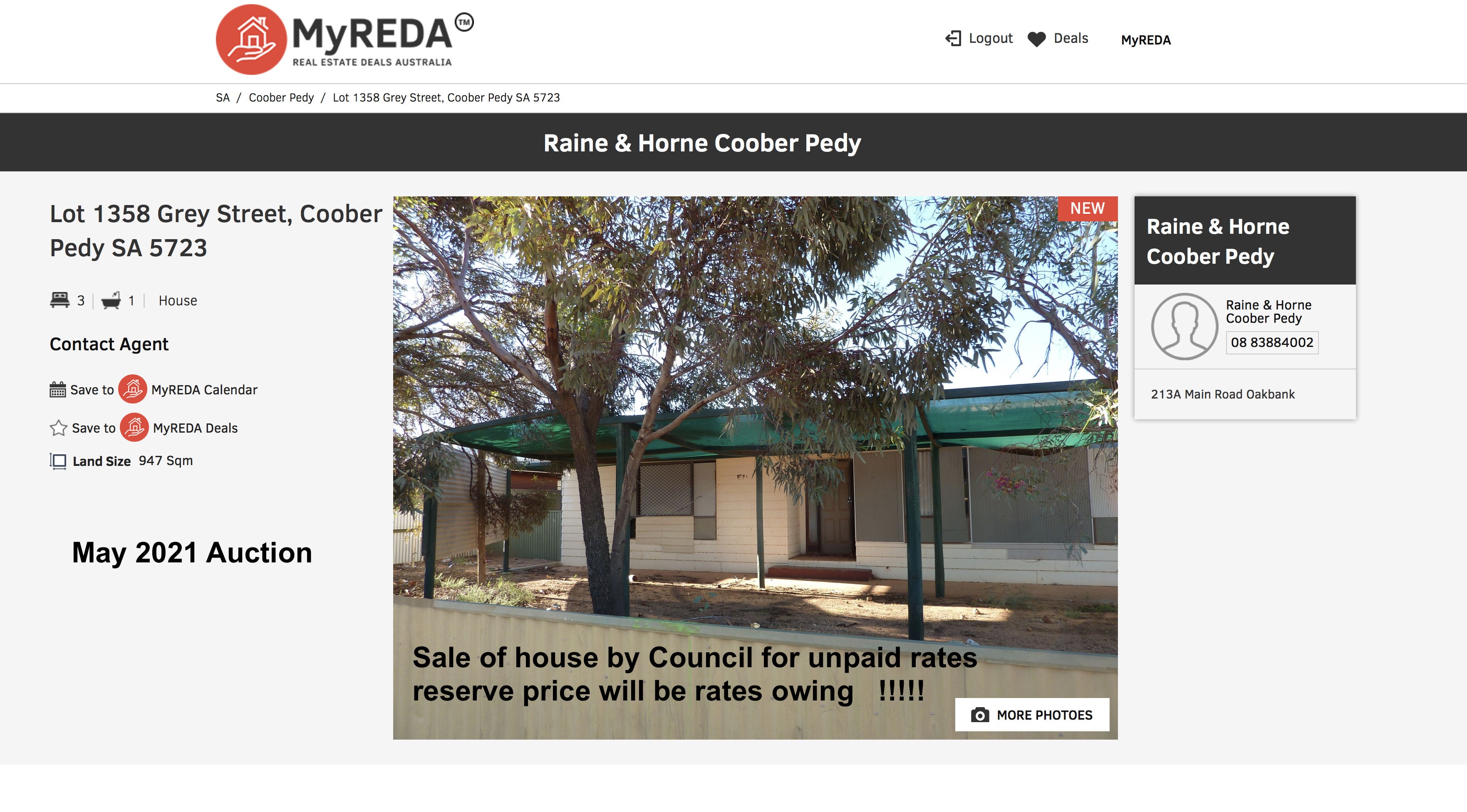 House Auction by Council for Unpaid Rates 